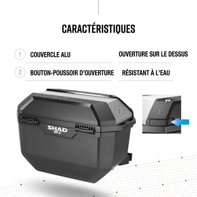Valises SHAD "TERRA TR27" Noires (2x27L) pour motos CF MOTO SHAD