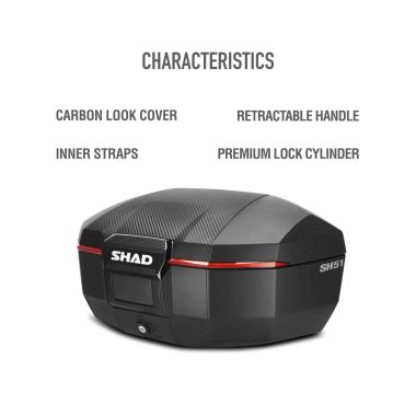 Top case SHAD "SH51" Carbone (51L) pour motos CF MOTO SHAD