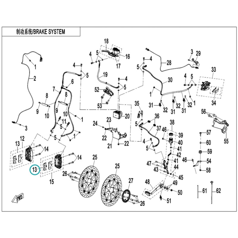 Plaquettes de Frein Avant d'Origine CFMOTO 1000 MT-X - AG 07BB38SA