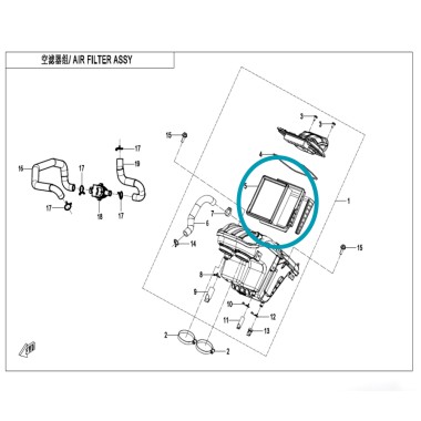 Filtre à air origine CFMOTO 450 CL-C – 0SQV-112000-1000