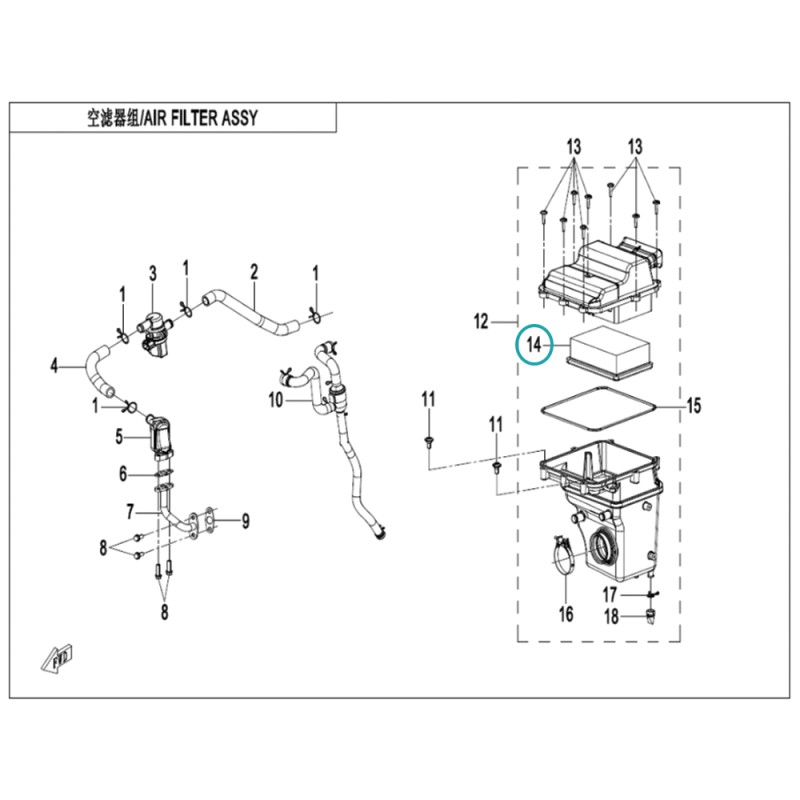 FILTRE À AIR 125NK - 0UIV-110000-100-25