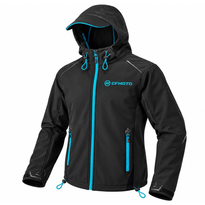 Veste Softshell à Capuche Noire CFMOTO