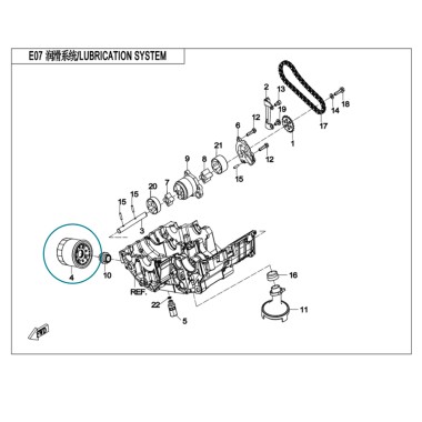 Filtre à huile CFMOTO 700MT - 0HTV-070200-7000-10