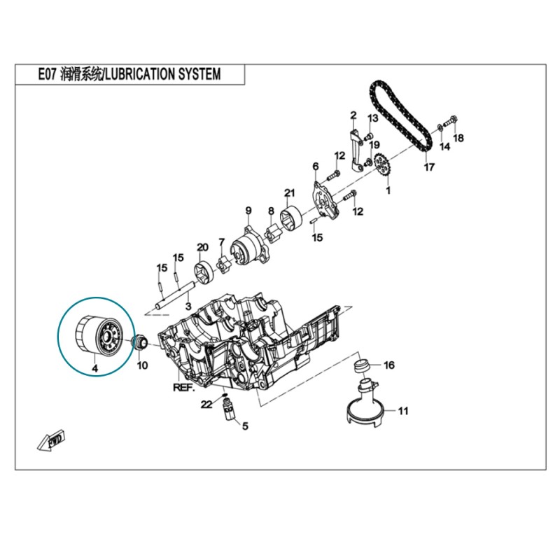 Filtre à huile CFMOTO 700MT - 0HTV-070200-7000-10