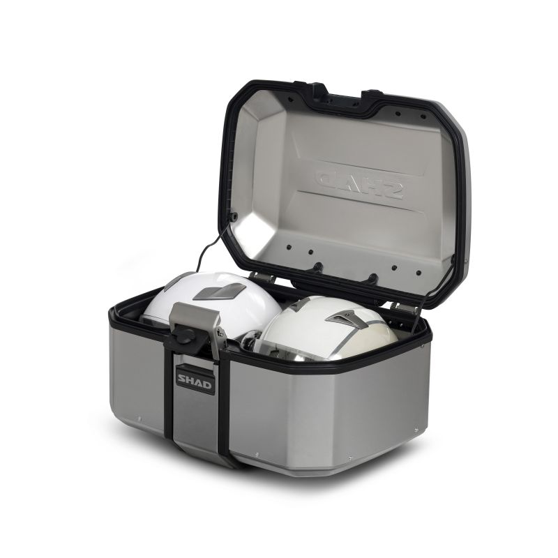 Topcase SHAD "TERRA TR 55" Aluminium Gris (55L) pour Trails CF MOTO 450 / 700 / 800 / 1000 MT SHAD