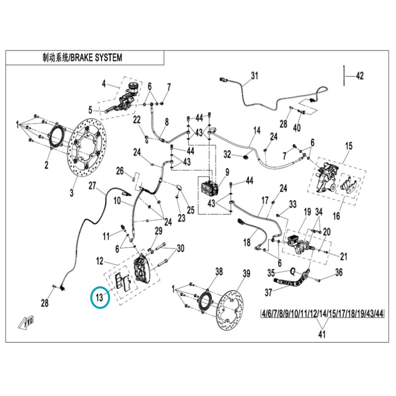 Plaquettes de frein avant origine CFMOTO 450SR