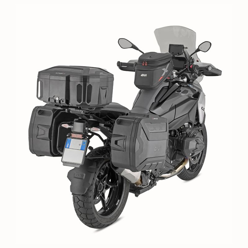 Top case / Valise Extensible GIVI " MONOKEY XSPACE" Noir (27/36L) pour CF MOTO 450 / 700 / 800 / 1000 MT GIVI