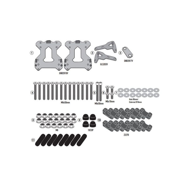 Adaptateur de valises latérales GIVI PL ONE-FIT pour CF MOTO 800 MT GIVI