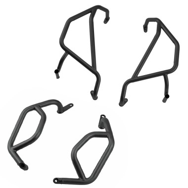 KIT CRASH BAR HAUT + BAS ALUMINIUM NOIR 450 MT