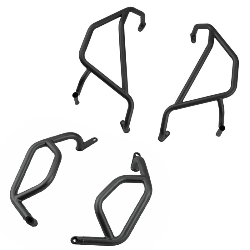 KIT CRASH BAR HAUT + BAS ALUMINIUM NOIR 450 MT