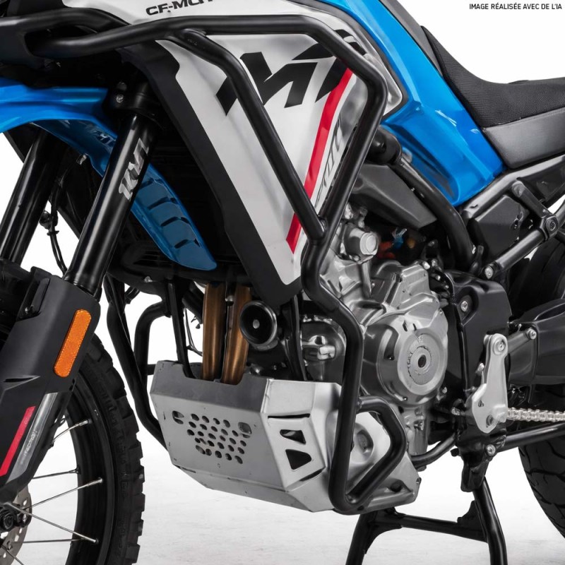 KIT CRASH BAR HAUT + BAS ALUMINIUM NOIR 450 MT