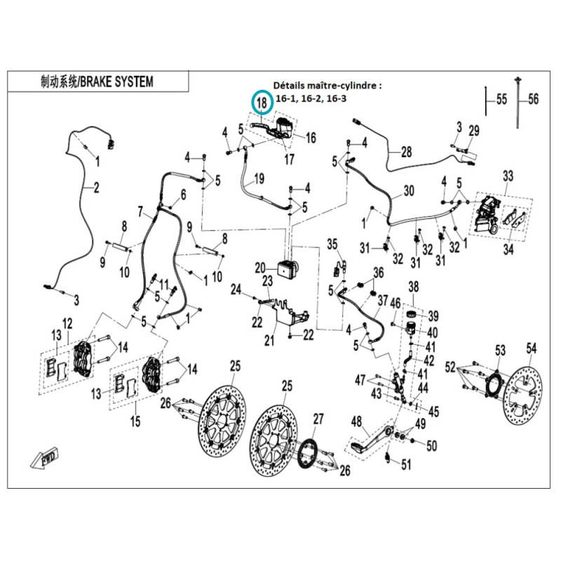 Levier de Frein Avant CFMOTO 800 MT-X - 6GU#-080110-6000-39